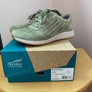 Dansko Charlie Suede Tennis Shoes in Sage